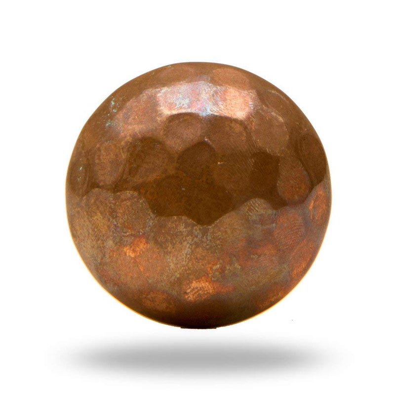 TRINCA-FERRO Round Hammerbeat Design Copper Bronze Metal Cabinet Knobs - Set of 6 for Cabinets, Dressers, Closets - Kitchen, Bedroom, Bathroom - Image 3
